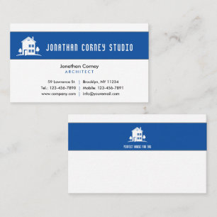 Architect Studio Blue Business Card