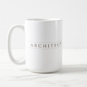 ARCHITECT Tall White Ceramic Mug / Sepia