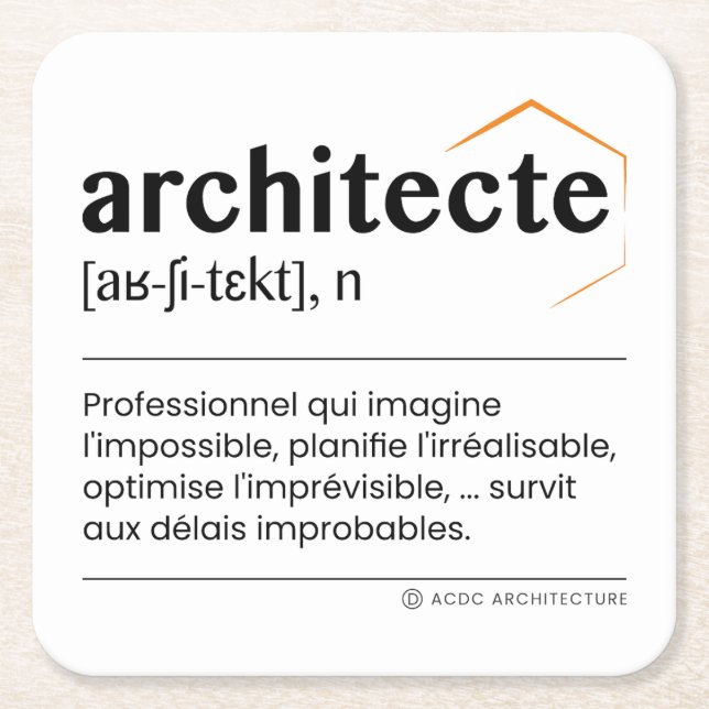 Architect underpants square paper coaster (Front)