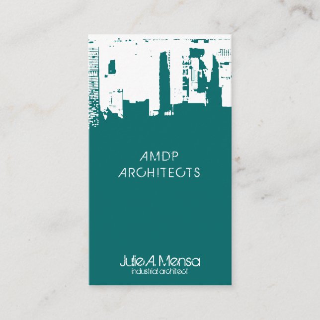 Architect Upside Downtown Skyline Business Card (Front)