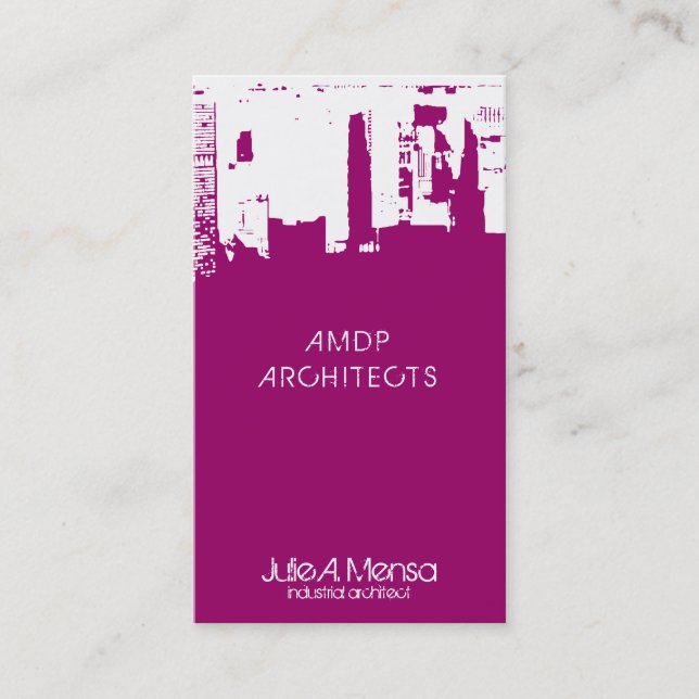 Architect Upside Downtown Skyline Business Card (Front)