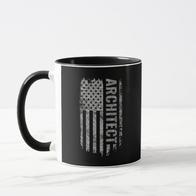 Architect USA Flag Distressed design Mug (Left)