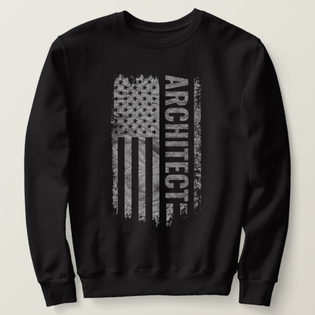 Architect USA Flag Distressed design Sweatshirt (Design Front)