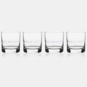 ARCHITECT Whiskey Glass Drinkware Set / Navy
