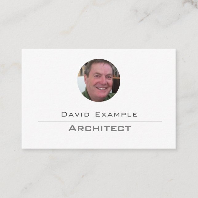 Architect with Photo. Architect's Business Card (Front)