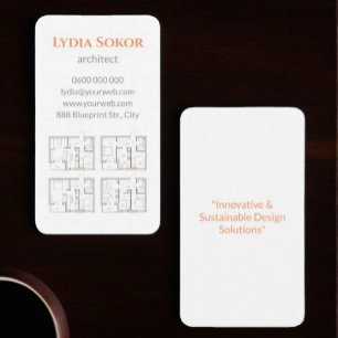 Architector Business Card with Blueprints
