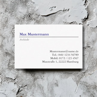 architect's business card