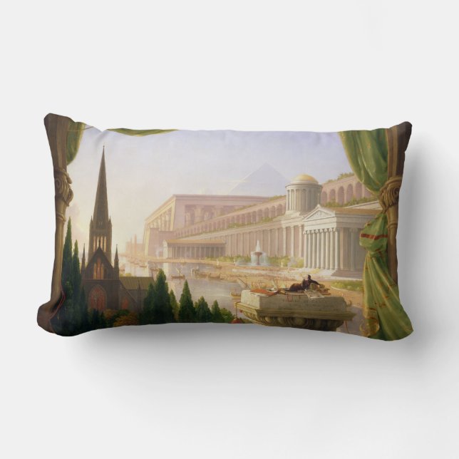 Architect's Dream (by Thomas Cole) Lumbar Cushion (Front)
