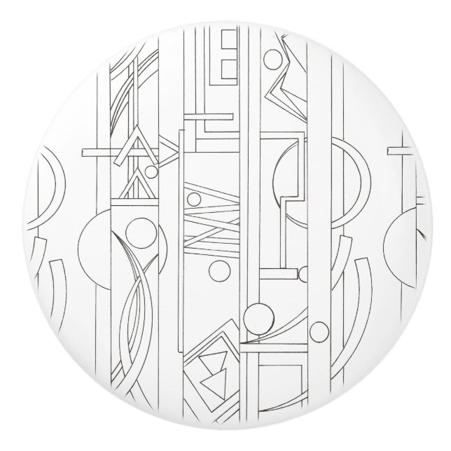 Architect's Dream-Modern Bauhaus Geometric Art Ceramic Knob (Front)