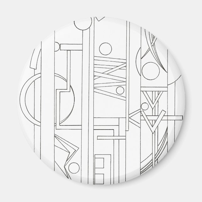 Architect's Dream-Modern Bauhaus Geometric Art Magnet (Front)