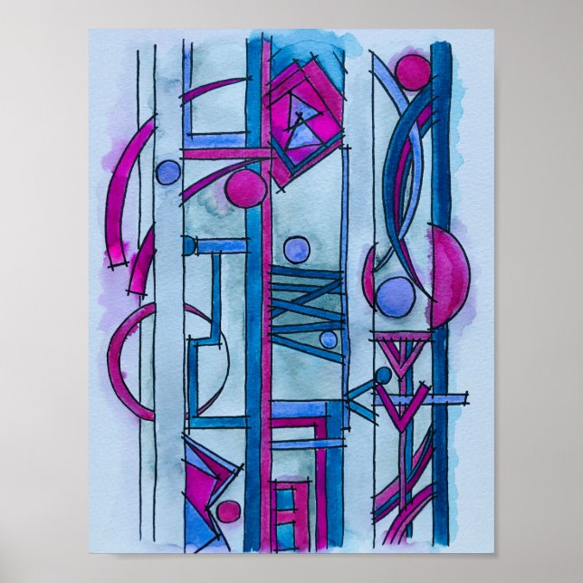 Architect's Dream-Modern Bauhaus Geometric Art Poster (Front)