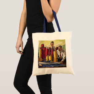 Architects Working in an Office, Vintage Business Tote Bag