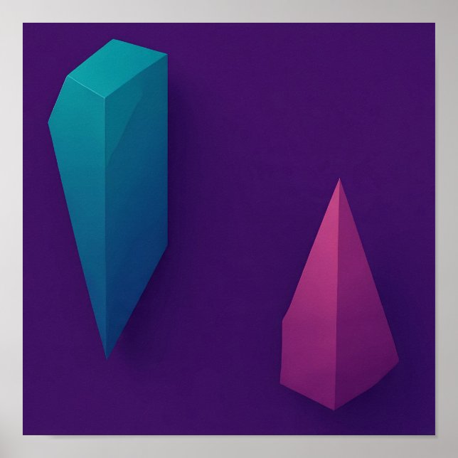 Architectural 3D Geometric Textured Wallpaper Poster (Front)