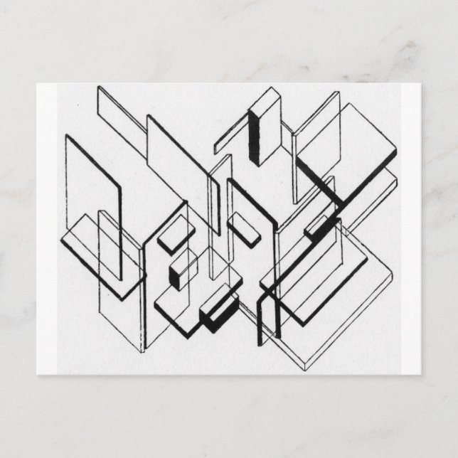 Architectural Analysis by Theo van Doesburg Postcard (Front)