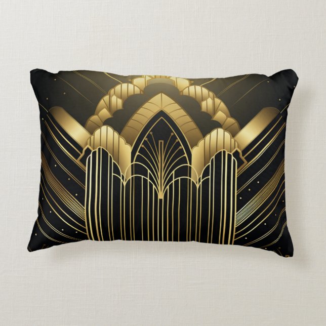 Architectural Art Deco Decorative Cushion (Back)