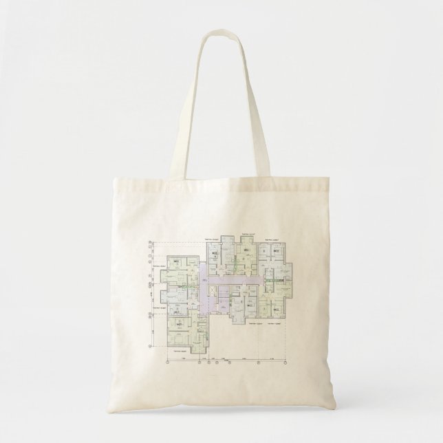Architectural Blueprint Tote Bag  (Front)