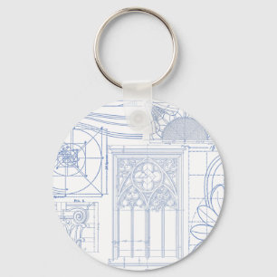 Architectural Blueprints Key Ring