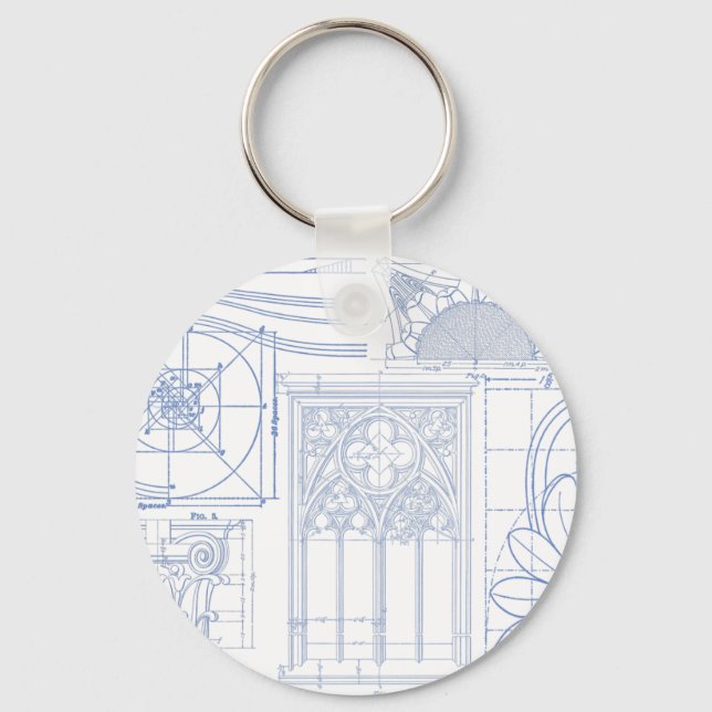 Architectural Blueprints Key Ring (Front)