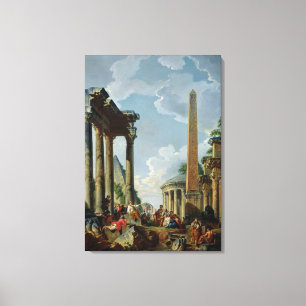 Architectural Capriccio with a Preacher Canvas Print