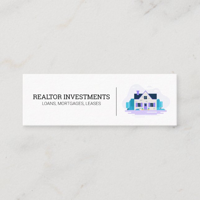 Architectural Construction Home with Garden Mini Business Card (Front)