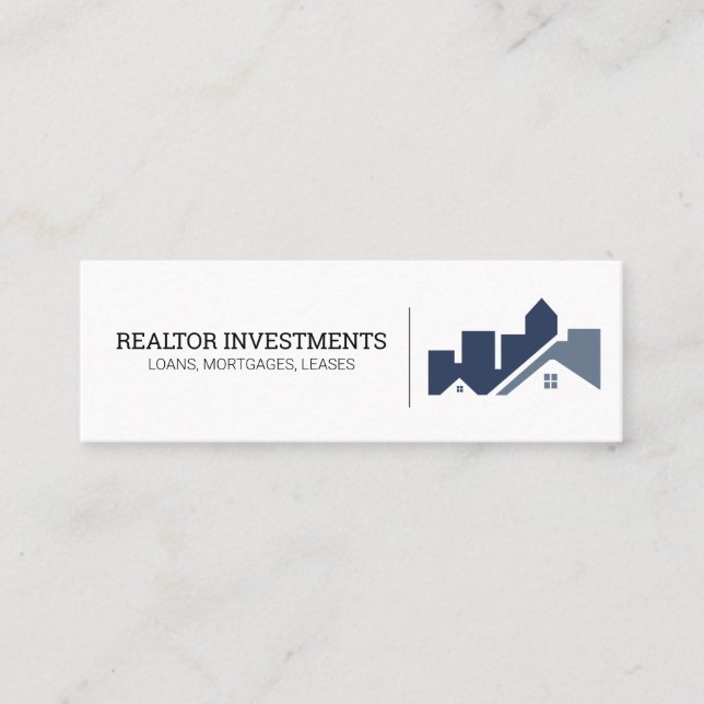 Architectural Construction Real Estate Logo Mini Business Card (Front)