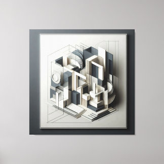 Architectural Depth Matrix Canvas Print