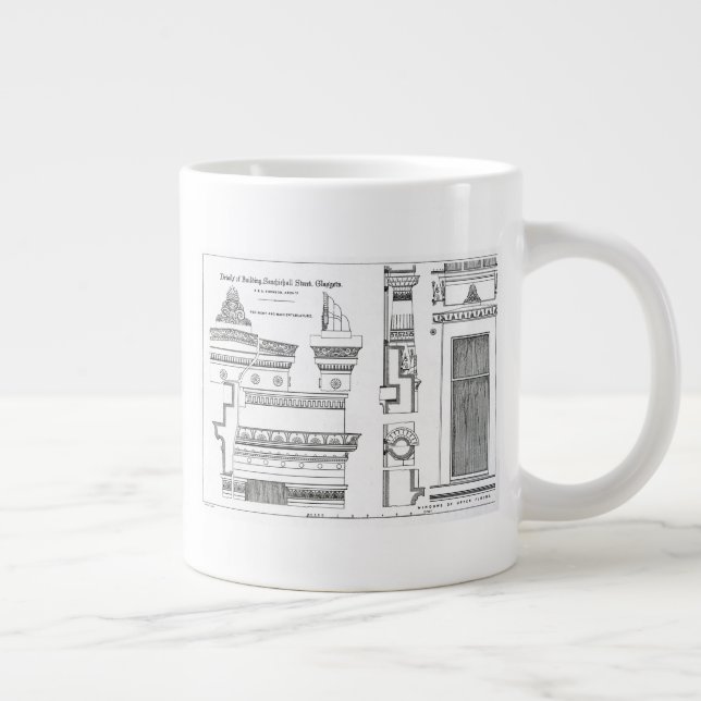 Architectural Details of Grecian Chambers Large Coffee Mug (Right)