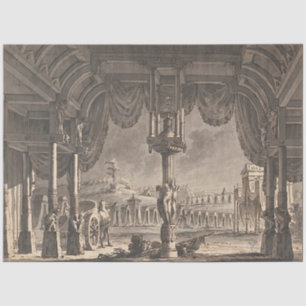 Architectural drawing ancient Rome decoupage paper