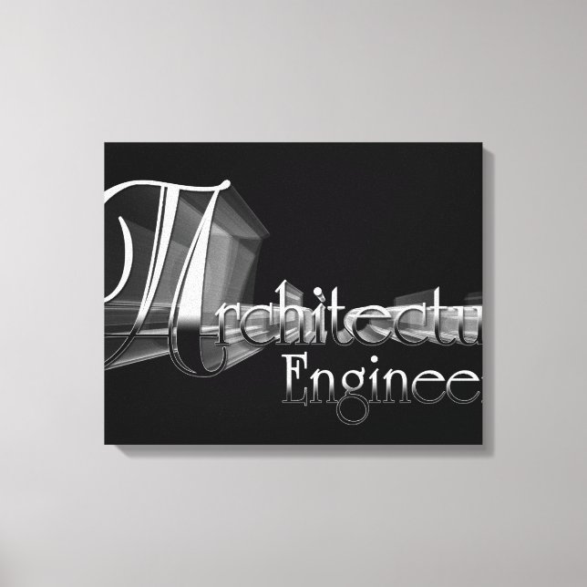 Architectural Engineer Typography Artwork Canvas Print (Front)