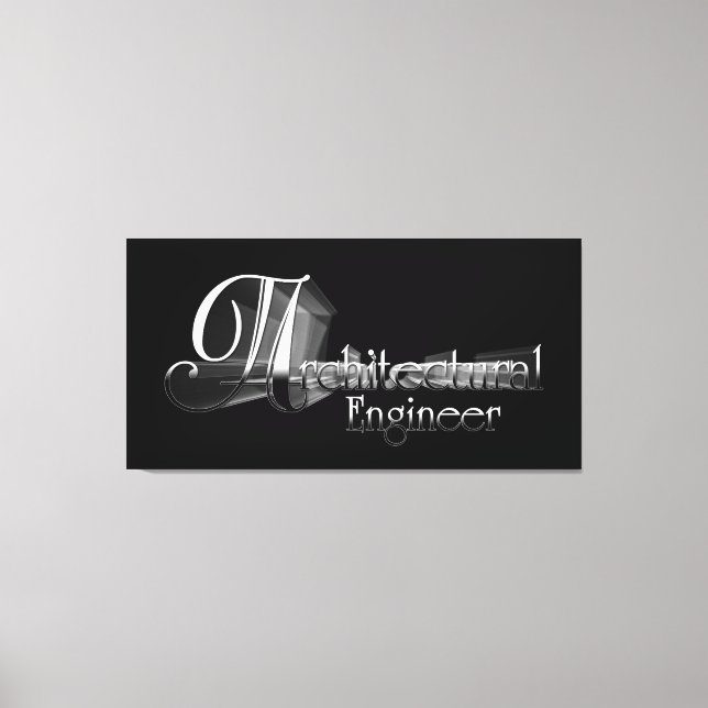 Architectural Engineer Typography Artwork Canvas Print (Front)