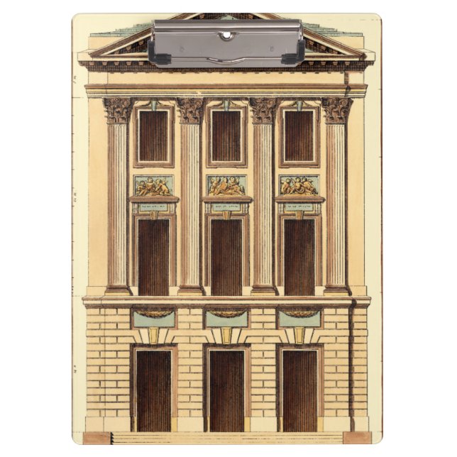 Architectural Facade by Jean Deneufforge Clipboard (Front)