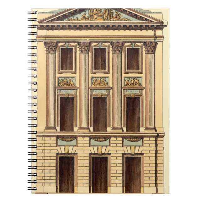 Architectural Facade by Jean Deneufforge Spiral Notebook (Front)
