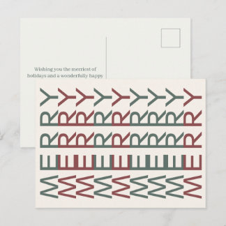 Architectural Line Art | Nordic Xmas Merry Holiday Postcard