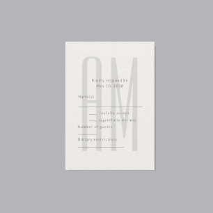 Architectural Minimal Monogram RSVP Card