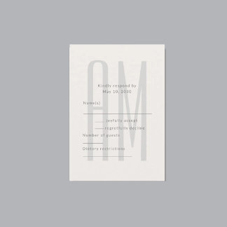 Architectural Minimal Monogram RSVP Card
