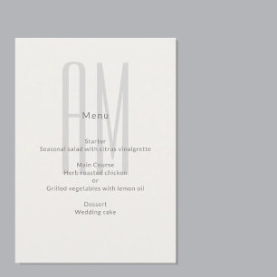 Architectural Monogram Minimal Wedding Menu