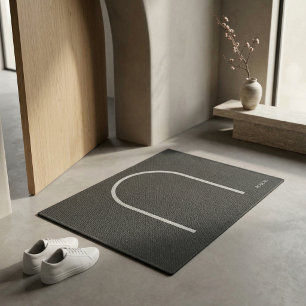 Architectural Muted Charcoal Grey Arch Modern Spa  Doormat