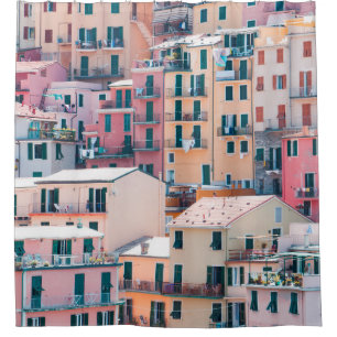 ARCHITECTURAL PHOTOGRAPHY OF CONCRETE HOUSES SHOWER CURTAIN