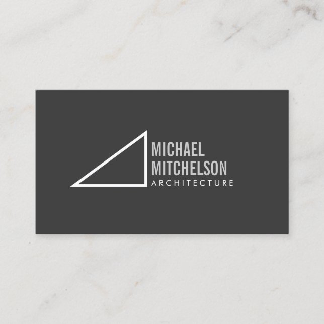 Architectural Right Angle Grey/White Professional Business Card (Front)