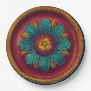 Architectural Rosette No. 5 Paper Plate
