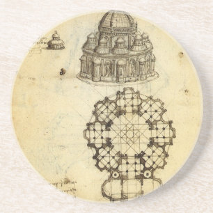 Architectural Sketch by Leonardo da Vinci Coaster