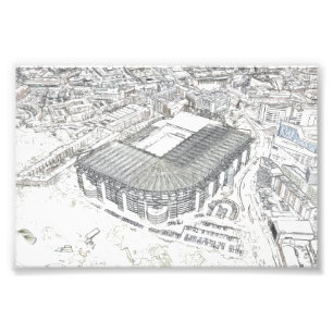 Architectural Sketch of Newcastle Stadium Photo Print