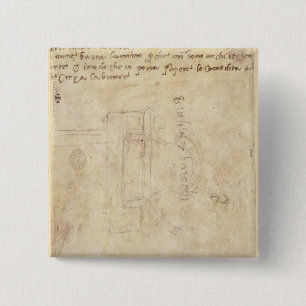 Architectural Study with Notes 15 Cm Square Badge
