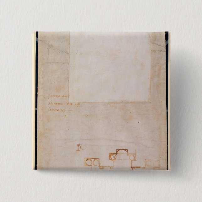 Architectural Study with Notes 15 Cm Square Badge (Front)