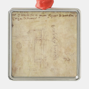Architectural Study with Notes Metal Tree Decoration