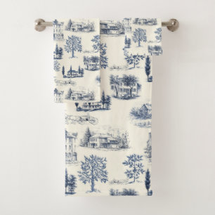 Architectural Toile Bath Towel Set