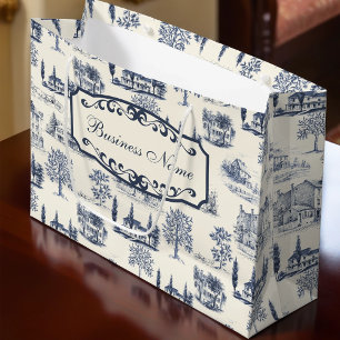 Architectural Toile Real Estate Large Gift Bag
