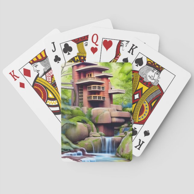 Architectural Tree House Digital Art   Playing Cards (Back)