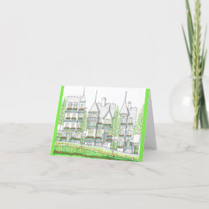 Architectural Victorian Folded Thank You Card