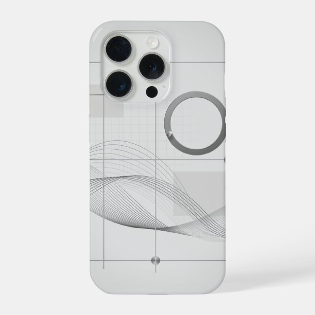 Architectural Wave Line Art Grid iPhone Case (Back)